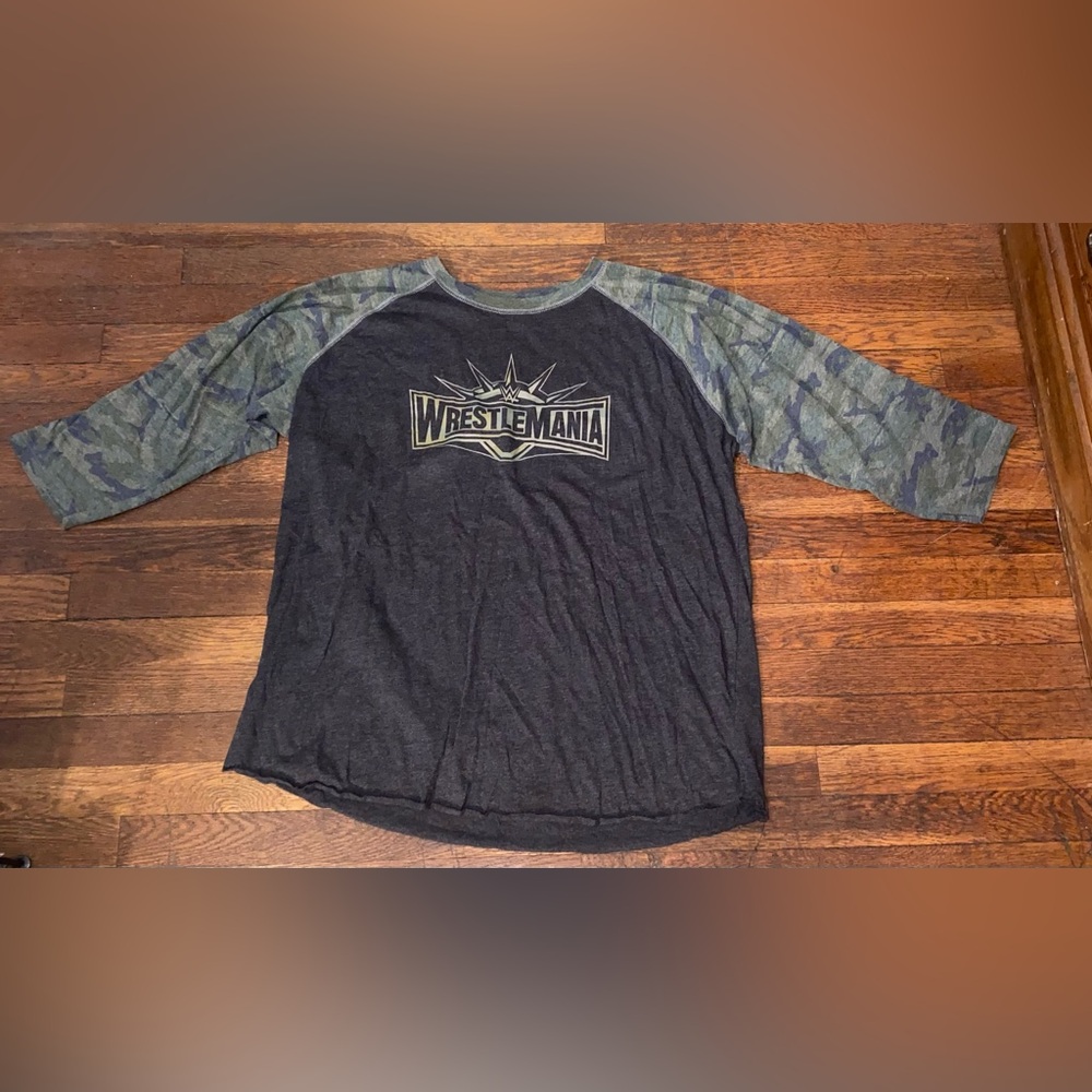 WWE Wrestlemania Camo 3/4 Sleeve Shirt Men’s XXL